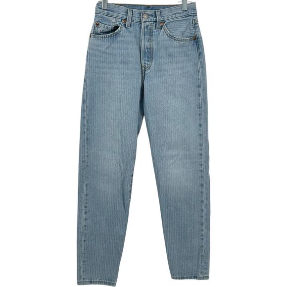 Women's 501 Levi's '81 Striped Denim High Rise Tapered Leg Mom Jeans A46990006‎ - Picture 1 of 11